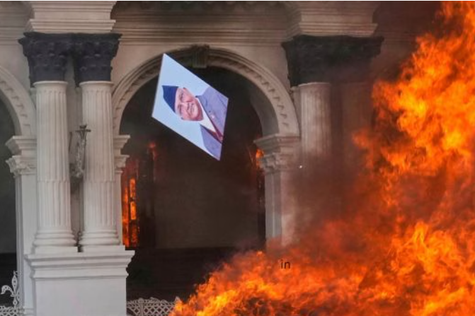 "Protesters in Kathmandu demanding the resignation of Prime Minister KP Sharma Oli."